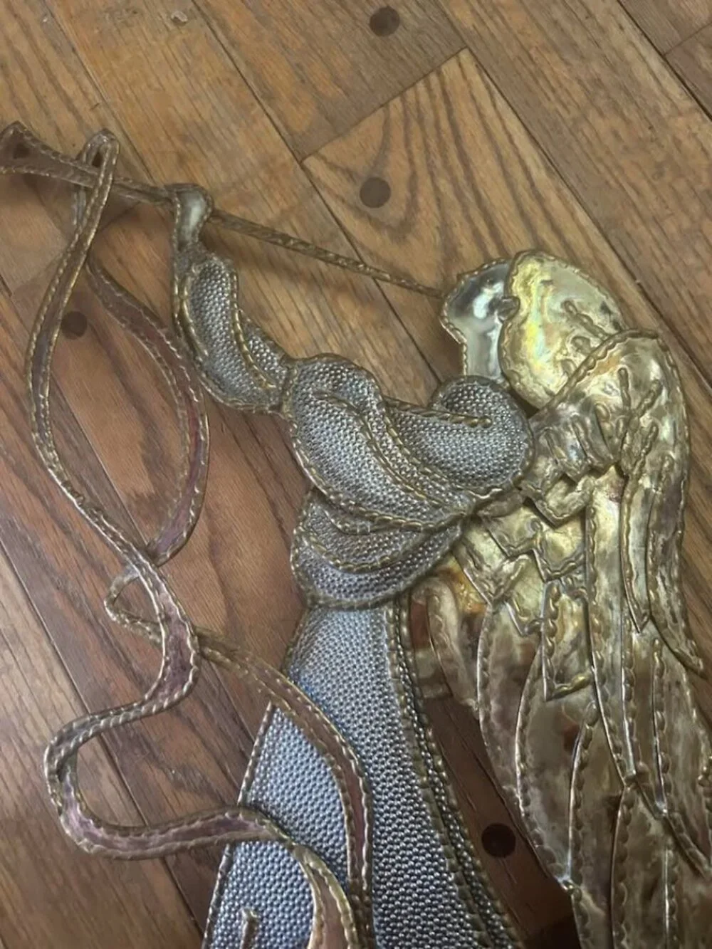 Gorgeous Vintage Mixed-Metal Art Angel Wall Art
